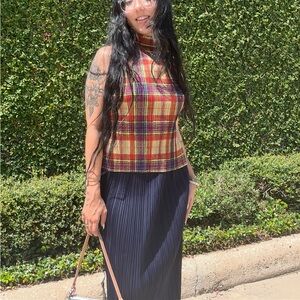 Issey Miyake Pleats Please Navy Maxi Skirt